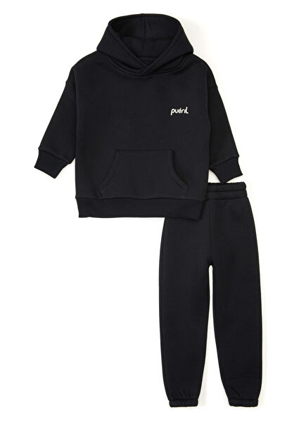 Navy Blue Raised Children's Tracksuit Set