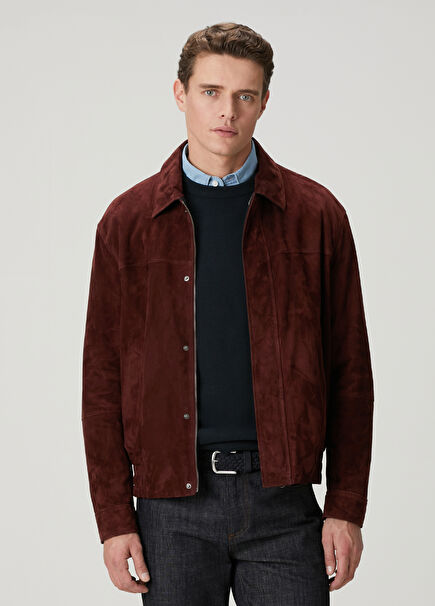 Burgundy Double-Sided Suede Jacket
