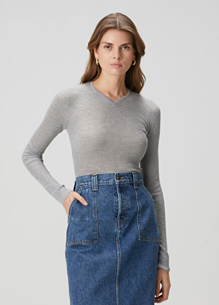Tania Grey Wool Sweater