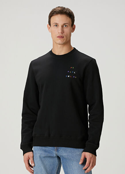 Siyah Logo Detaylı Sweatshirt