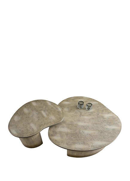 Amorphous Handmade Patterned Wooden Coffee Table