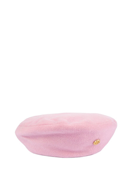 Chantel Toz Pembe Kaşmir Kadın Beret Şapka