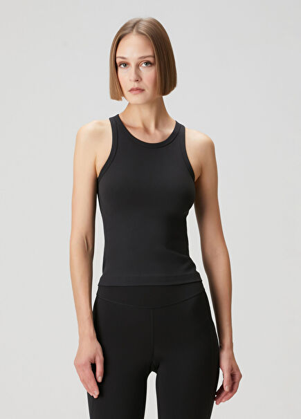 Align Waist-Length Black Racerback Tank Top