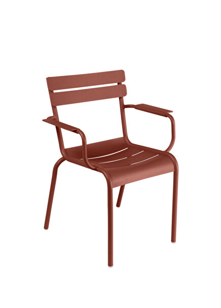Luxembourg Red Ochre Bordo Metal Bahçe Sandalyesi