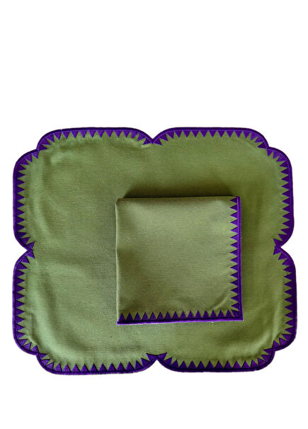 Monaco Green Purple American Service And Napkin Se