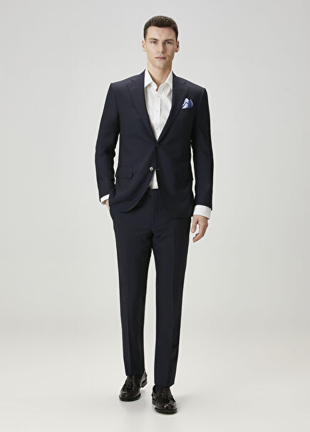 Navy Blue Wool Suit