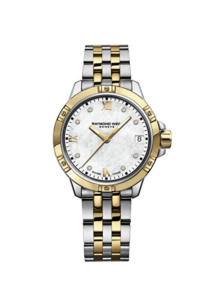 RW5960STP00995 Altın Rengi Metalik Gri Pırlantalı Kadın Kol Saati