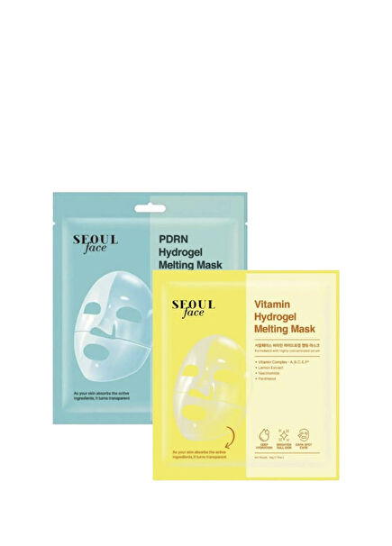 Pdrn Hydrojel Eriyen Maske Nemlendirici Şeffaf Jel Yüz Maskesi 34 gr + Vitamin Eriyen Yüz Maskesi 34 gr