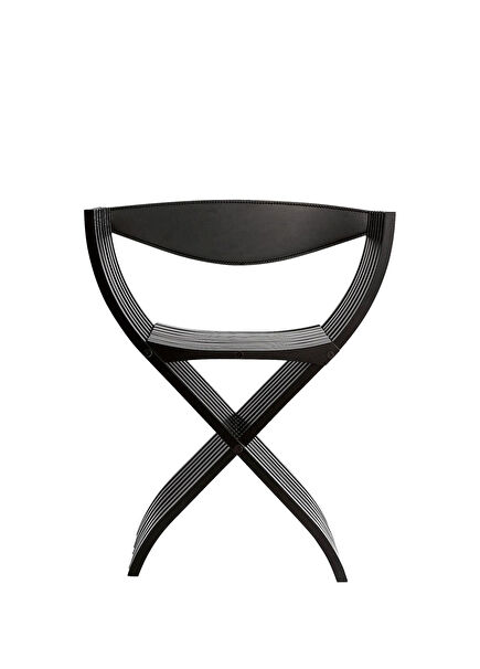 Curule Siyah Kollu Yemek Odası Sandalyesi