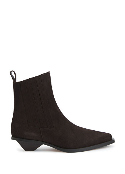 İndigo Koyu Kahverengi Kadın Deri Bot