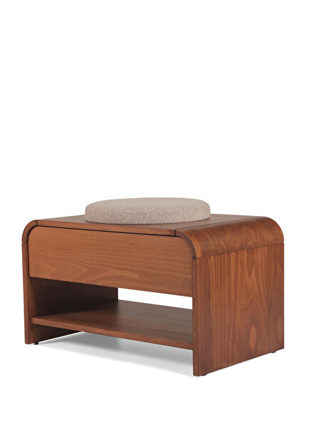 Buu Bench Light Brown Wood Pouf