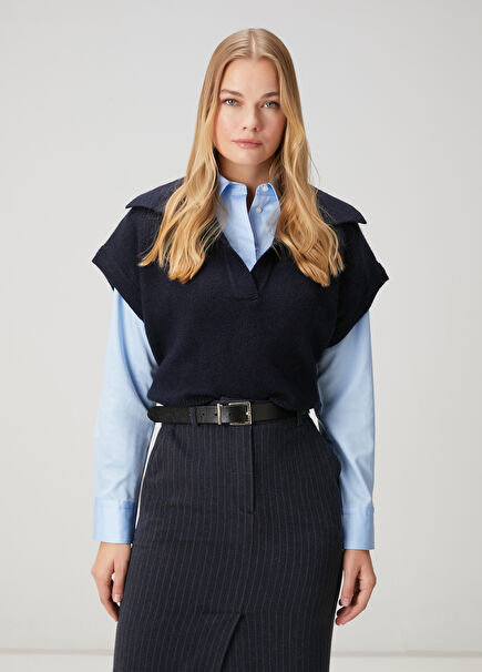 Lacivert Polo Süveter