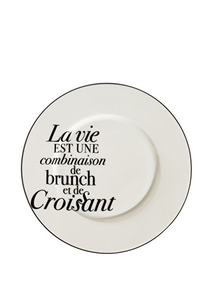 Bonjour Beyaz Porselen Servis Tabağı