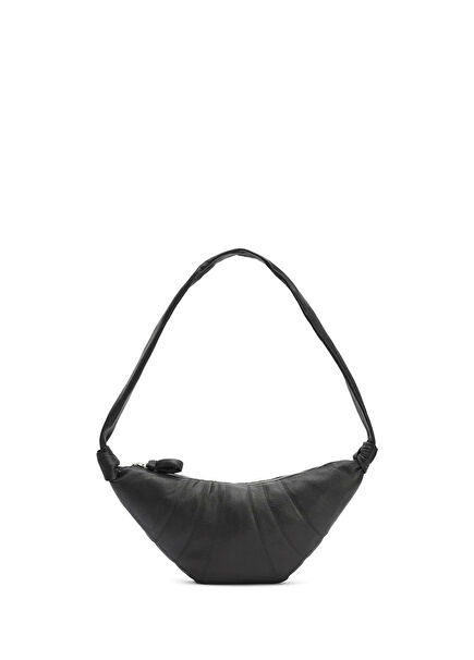 Medium Croissant Black Men's Leather Bag