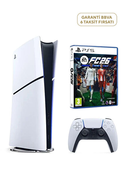 PlayStation 5 Slim Digital Edition Oyun Konsolu + PS5 Fc26 Fifa 26 Code
