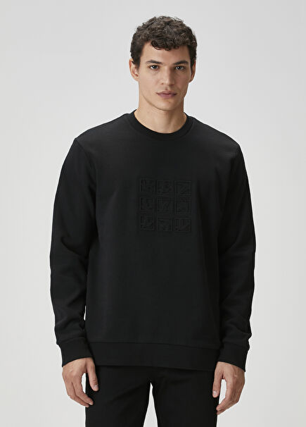 Black Goose Print Sweatshirt