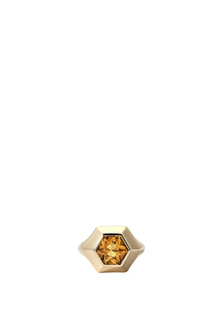 Secrets of the Beehive Citrine Taşlı 14 Ayar Altın Kadın Yüzük