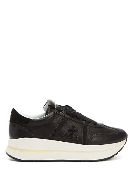 Bethcoin Black Women's Leather Sneakers