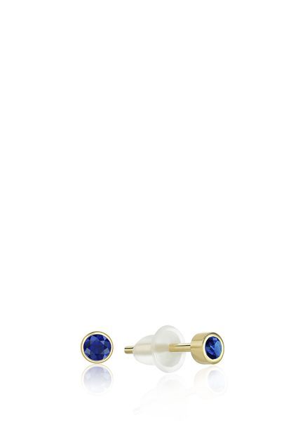 Blue Bubble Earrings 14K Yellow Gold Girl Earrings