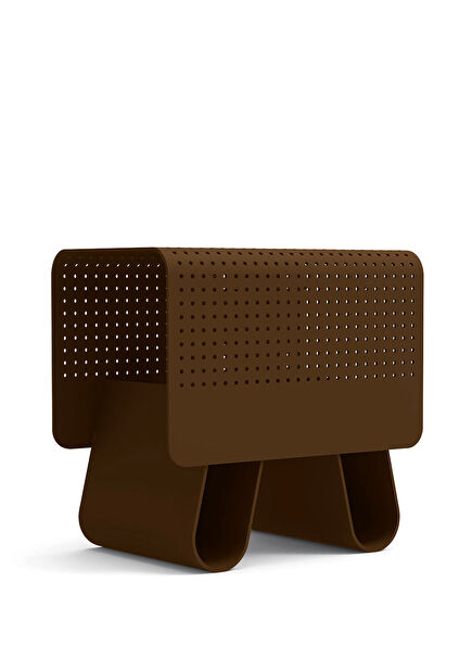 U Stool Brown Metal Stool