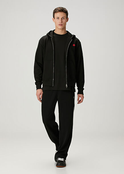 Siyah Kontrast Biyeli Eşofman Altı