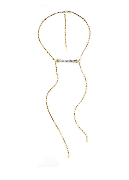 Jazzy Moderne Baget Pırlanta Kadın Altın Kolye