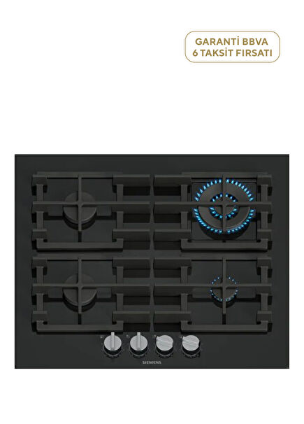 EP6A6HI40O iQ500 Black Hard Glass Gas Cooktop 60 cm
