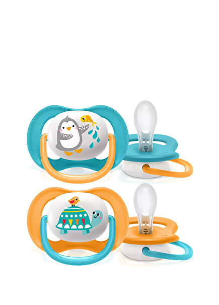 Ultra Air Orange Blue Pacifier Set