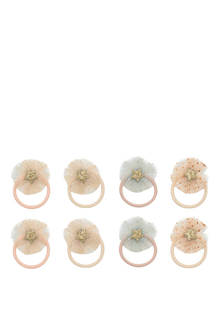 Tutu Bow Mini 8-Piece Girls Rubber Clasp Set