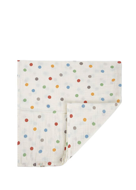 Puantiyeli Çift Kat Müslin Bebek Yatak Örtüsü