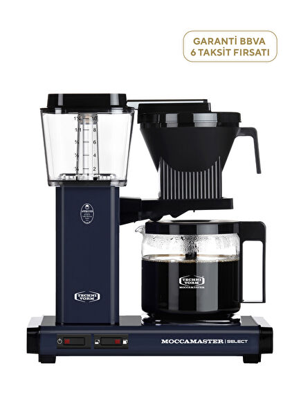KGB Select Midnight Blue Filter Coffee Maker with Glass Pot