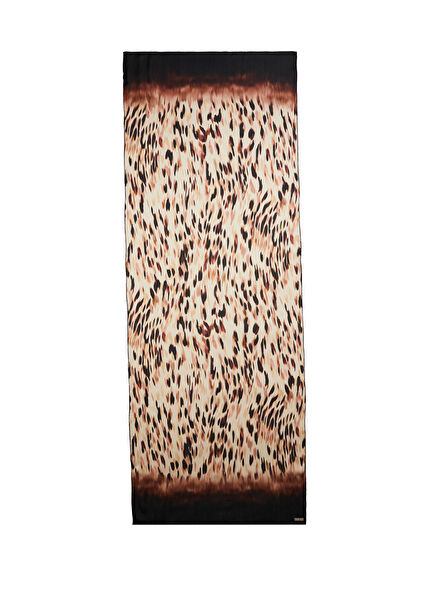 Leopar Desenli Kadın İpek Şal