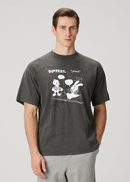 Lender Black Printed Logo Detailed T-Shirt