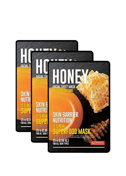 Honey Facial Sheet Mask Barrier Booster & Nourishing Honey Mask Set of 3 25g