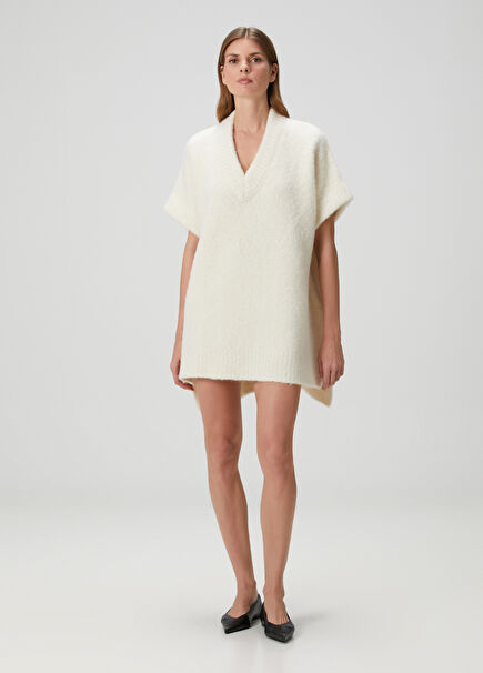 Ivory Mini Wool Dress