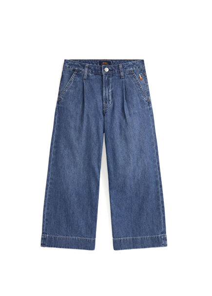 Mavi Pileli Kız Çocuk Jean Pantolon