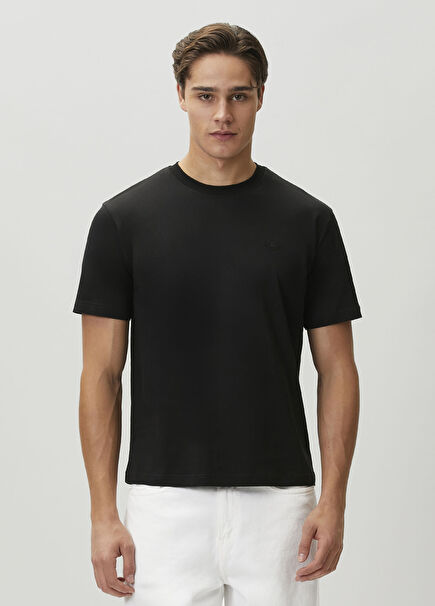 Black Logo Embroidered T-shirt