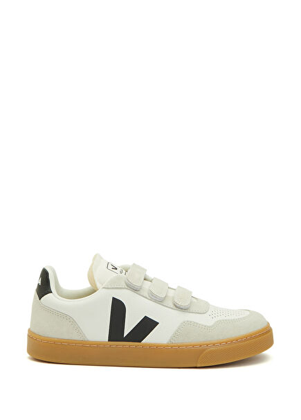 Small V-90 White Children's Leather Sneakers