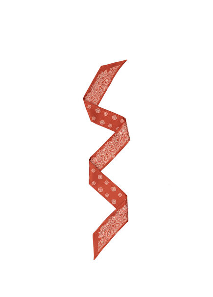 Krem Çift Taraflı Kadın İpek Şerit Fular