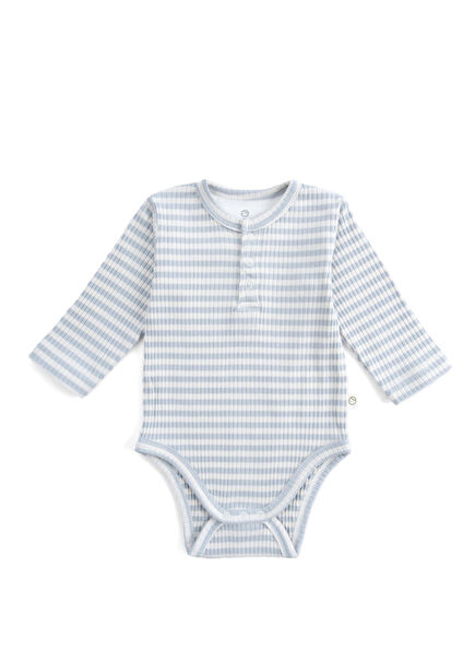 Mavi Modal Ayarlanabilir Çıtçıtlı Uzun Kollu Erkek Bebek Body Zıbın