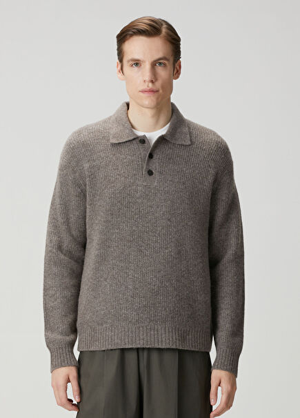 Mink Polo Merino Sweater