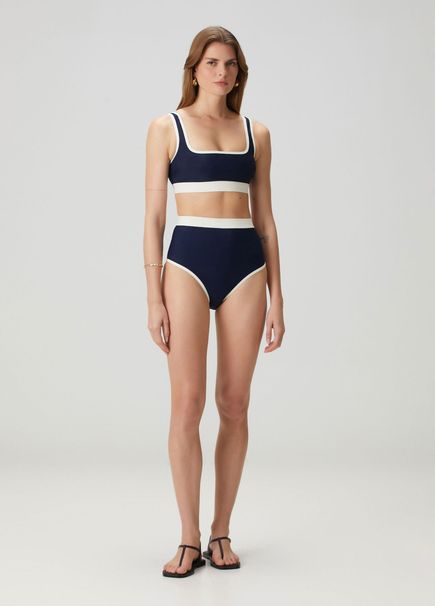 Jayde Navy Blue White Bikini Bottoms