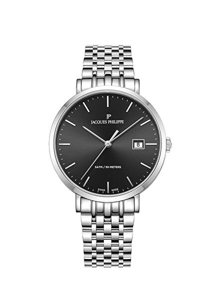 JPQGS951316 Metalik Gri Çelik Erkek Kol Saati