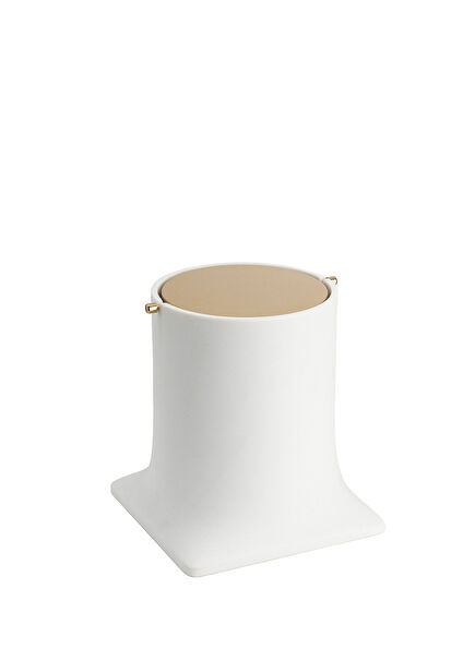 White Gold Color Bathroom Trash Bin 4 Lt