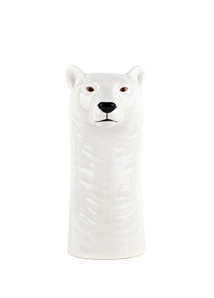 Polar Bear Beyaz Seramik Vazo