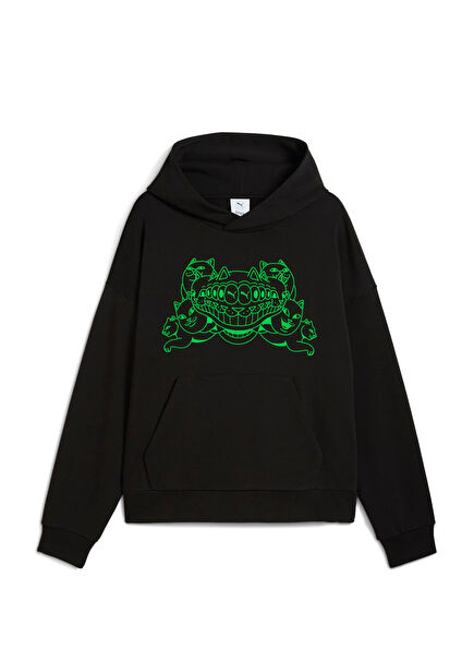 Ripndip Boxy Siyah Kapüşonlu Uzun Kollu Erkek Sweathirt