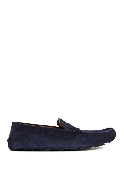 Navy Blue Men'S Suede Driver