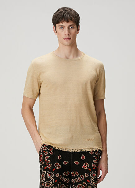 Beige Linen T-Shirt