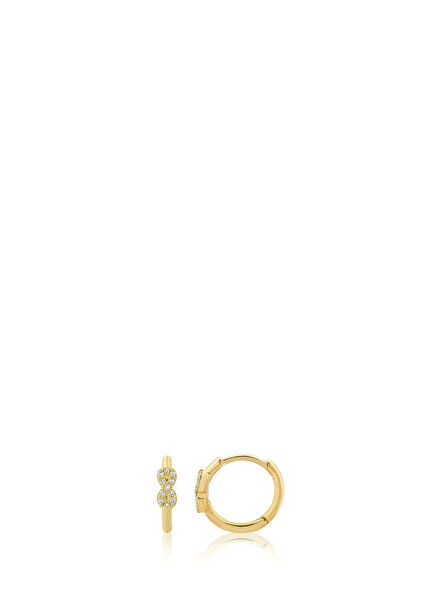 18K Gold Women's Hoop Earrings with Infinity Diamonds