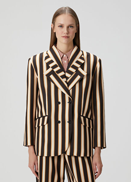 Brown Striped Blazer